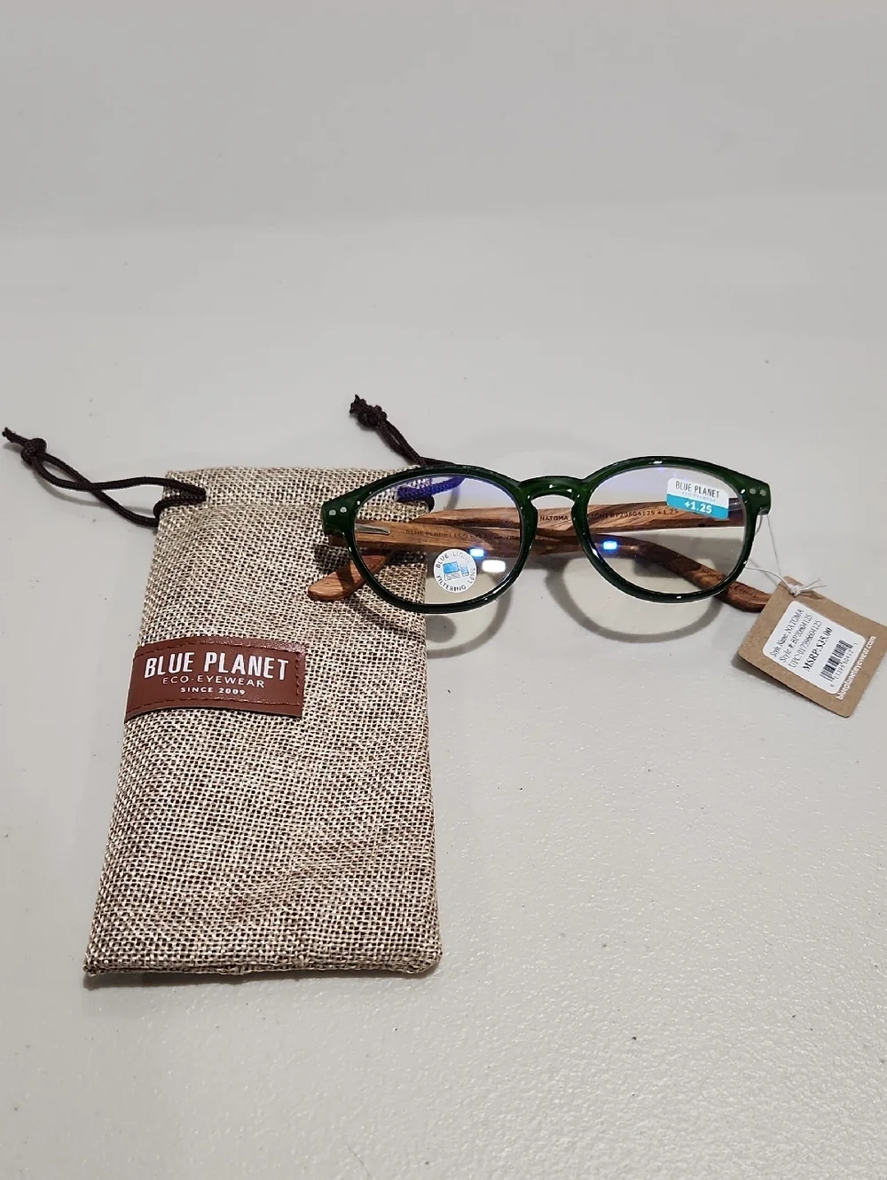 Blue Planet Eco Wear Blue Light Blocking Reading Glasses Cheaters +1.25 Natoma